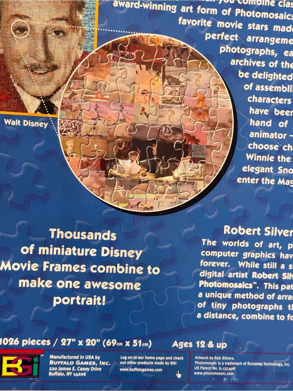 Vintage Disney Photomosaics Winnie the Pooh Jigsaw Puzzle